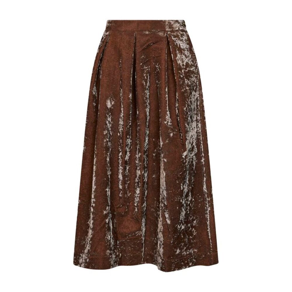Uma Wang Women Dark Rose Velvet Gomes Midi Skirt<Br/>